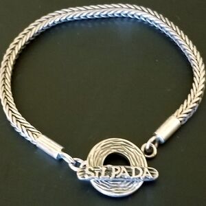 Silpada Sterling Silver Logo Wheat Bracelet